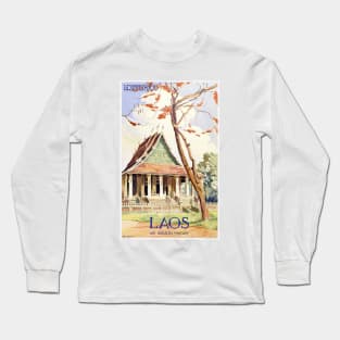 Laos Vintage Travel Poster Long Sleeve T-Shirt